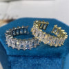 Open Square Ring with Cubic Zirconia Accents in Gold-Tone or Silver-Tone - Image 12