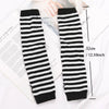 Striped Fingerless Gloves Arm Warmers Cotton Elbow Protection Warm Bracelet Gloves for Cold Weather Daily Casual Outdoor Wear - Image 4