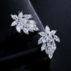 Elegant Marquise Crystal Zirconia Flower Stud Earrings Transparent CZ Bridal Wedding Party Earring - Image 5