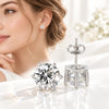 Classic Stud Earrings with Lace Six-Prong Texture Elegant and Stylish Earrings - Image 1
