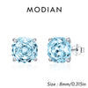 Silver Polygon Multi-Color Rose Cut Cubic Zirconia Stud Earrings For Women Party Jewelry - Image 11