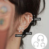 2Pcs Stainless Steel Crystal CZ Tragus Piercing Helix Studs Earrings For Women Girls Hoop Nose Ring Body Piercing Jewelry - Image 5