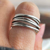 Silver Rings For Women Men Wide Vintage Interware Open Ring For Birthday Party Gift - Image 5