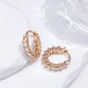 Cubic Zircon Hoop Earrings For Women Rose Gold Color Jewelry Accessories - Image 4