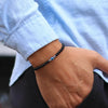 Classic Beaded Bracelet Men Apparel Accessories Evil Eyes 4mm Howlite Tiger Eyes Stone Wrap Braslet - Image 1