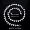 Shiny Heart Zircon Hip Hop Rock Tennis Chain Jewelry Set Bracelet Necklace Combo For Women Men - Image 6