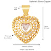 Brass Heart with CZ Zirconia Paved Charm Pendant, Gold Plated Zircon Jewelry Finding Supplies - Image 20