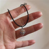 Long Black Braided Cord Ceramic Heart Pendant Necklace Niche Retro Minimalist Elegant Choker for Women - Image 3