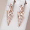 Unusual Glossy Rhombus Rose Gold Color Drop Earring for Women Zircon Accessories Daily Jewelry - Image 1