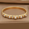 Classic Design Stainless Steel Crystal Flower Bangles for Women Jewelry Letter X Pearl Beads Bracelet - Image 9