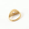 High End Pvd No Fade Simple Oval Zircon Signet Ring Stainless Steel Ring for Women - Image 5