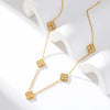 316L Stainless Steel Clover Flower Zircon Necklace For Women Clavicle Neck Chain Jewelry Gift - Image 3