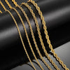2/3/4/5/6mm Stainless Steel Twisted Rope Chain Necklace for Men Women Gold Color Plated Neck Chains Choker Metal Jewelry Gift - Image 1