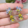 Simple and Elegant Square Cubic Zirconia Earrings Bling Yellow CZ Dangle Women Wedding Engagement Jewelry - Image 21