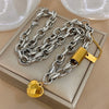 Heart Detail Necklace or Bangle in Two-Tone Stainless Steel Style - Image 14