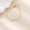 Stainless Steel Heart Bracelet with Stone Accents and 19 cm Length - Image 3