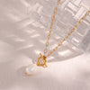 Freshwater Pearl Toggle Necklace for Women Paperclip Chain Necklace Stainless Steel Long Box Square Chain Long Choker - Image 6