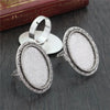 18x25mm 5pcs Antique Silver Bronze Plated Mixed Styles Oval Adjustable Ring Settings Blank/Base - Image 36
