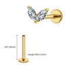Titanium Tiny Double Marquise CZ Labret Stud Earring 16G Heart CZ Cartilage Helix Tragus Conch Piercing - Image 19