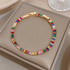 Rainbow Zircon Dainty Bracelets for Women Gold Plated Copper Geometric Bracelet Party Jewelry Gifts - Image 2