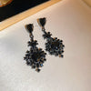 Inlaid Rhinestones Heart Pendant Earrings for Women Black Color Dangle Earring Cool Punk Party Jewelry Gift K1 - Image 2