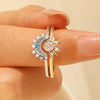 2Pcs/set Sparkling Rhinestone Sun Moon Star Bracelet for Women Vintage Adjustable Opening Couple Rings Set Jewelry Gift - Image 7
