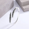 Retro Thai Silver Feather Simple Silver Personalized Design Wings Opening Bracelets - Image 2