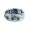 Thai Silver Serpent Rings, Retro Green Crystal Scale Design, Unisex Index Ring - Image 5