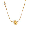 Zircon Bubble 26 Letters Necklace Stacked Jewelry Gold Plated Stainless Steel For Women Charm - Image 20