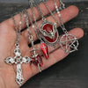 5Pcs Gothic Necklace Set For Women Halloween Jewelry Heart Bat Spider Cross Pendant Sweater Chain Daily Accessories Gift - Image 9