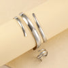 Stainless Steel Water Drop Bangle Ring Set for Women Geometric Teardrop Open WristCuff Irregular Twisted Bracelet Jewelry - Image 4