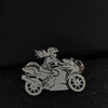 Women's gold-plated motorcycle badge, silver men's chest pin, black lapel brooch, suit accessories set - Image 7