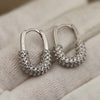 Full Crystal Geometric Stud Earrings for Women Jewelry Zirconia Letter Earrings Party Accessories - Image 7