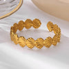 Stainless Steel Bracelet For Women Men Aesthetic Flower Leaf Bangle Opening Gold Color Geometric Bangles Bracelets Jewelry - Image 14