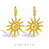 Vintage Sun Geometric Drop Earrings for Women Golden Stainless Steel Aesthetic Jewelry Gift - Image 1