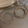Stainless Steel Bead Stretch Bracelet 3mm or 4mm in Gold-Tone Silver-Tone or Mixed - Image 3