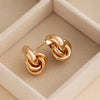 Stainless Steel Chunky Knot Earrings for Women Vintage Simple Multi-layer Circle Round Drop Earrings Punk Jewelry Gifts - Image 4