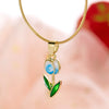 Creative Rotatable Pink Flower Necklace For Women Titanium Steel Rotatable Spinner Clavicle Choker Jewelry - Image 11