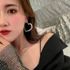 Shiny Full Crystal Rhinestones Heart Hoop Earrings for Women Personality Banquet Earring Delicate Anniversary Jewelry Gift N - Image 4