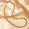 Mhs.sun 4/6/8/10MM Pearl Stainless Steel Bead Necklaces Classic Gold Plated For Women Men Daily Party Jewelry Gifts - Image 11