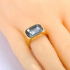 Rectangular Cubic Zirconia Stainless Steel Ring in Multiple Stone Colors - Image 6