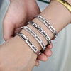 Sales Square Geometric Paper Clip Bracelet Inlay Bling Shiny Cubic Zirconia Girl Women Jewelry - Image 6