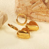 Cubic Chunky Heart Charms Dangling Earrings for Woman/Girls Stainless Steel Gold Plated Smooth Mental Drop Earring - Image 3