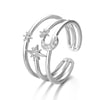 Silver Double Layer Water Drop Ring For Women Square Zircon Adjustable Index Finger Jewelry Party Gift - Image 15