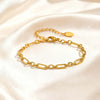 Gold Plated Chunky Oval Link Chain Stainless Steel Bracelet for Women, Minimalist Jewelry Gift - Image 5