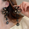Flower petals tassel earrings small fresh and sweet temperament exaggerated earrings - Image 6