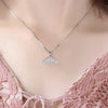 Mermaid Tail Fish White Fishtail Crystal Silver Clavicle Chain Pendant Necklaces - Image 3