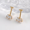 Titanium 16G Marquise CZ Screw Flat Back Vertical Helix Piercing Cartilage Stud Earring - Image 18