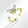 Sunflower Rotating Ring For Women Spinner Fidgets Adjustable Open Rings Cute Animal Butterfly Turtle - Image 12