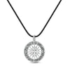 Silver Compass Black Leather Thong Necklace For Men Women Jewelry Gift - Image 6